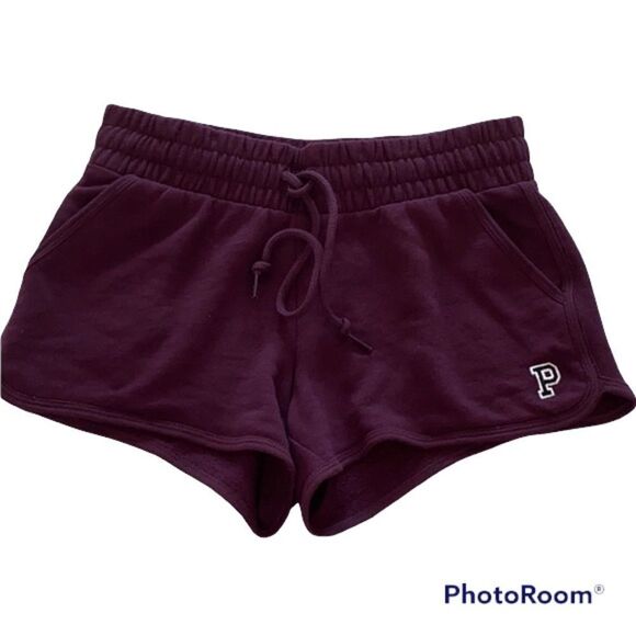 ✨Pink VS Sweat Burgundy Shorts✨ - Picture 2 of 4